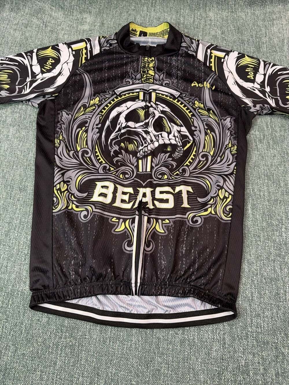 Aofly Cycling Jersey Size L Beast Skull Short Sleeve